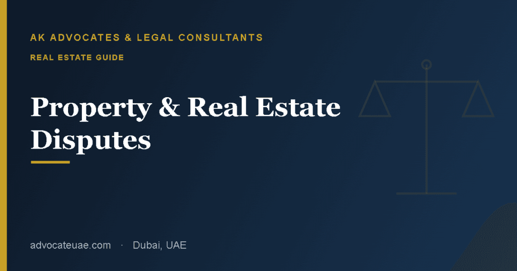 Property and real estate disputes in Dubai guide — AK Advocates & Legal Consultants